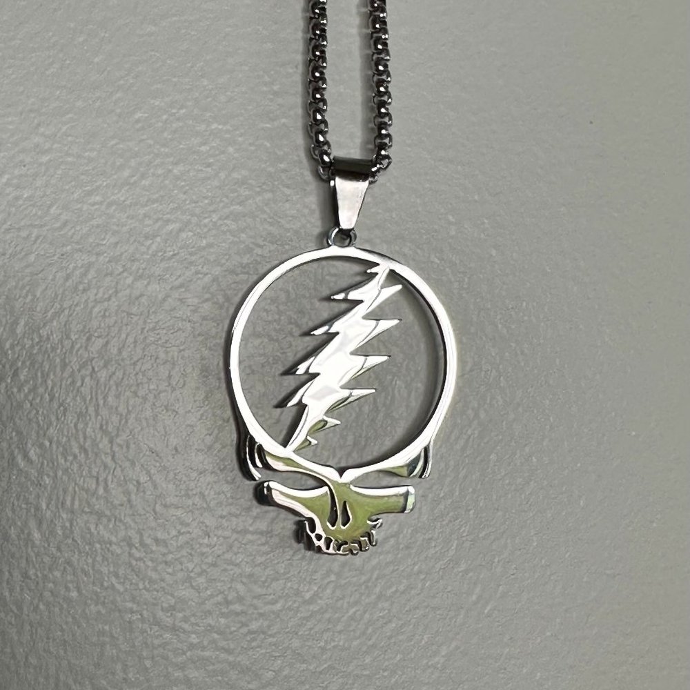 Grateful Dead Steal Your Face Steelie necklace